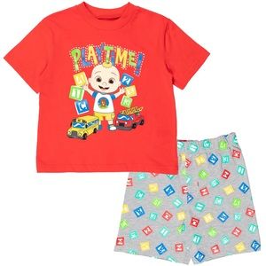 Cocomelon Boys Set Shorts and Shirt Playtime Red 2 Piece set size 3T